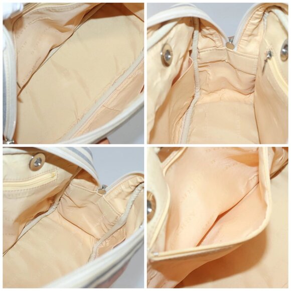 BURBERRY Hand Bag Canvas Leather White Silver Auth bs28984 - Picture 15 of 16